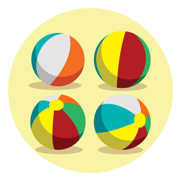 Vector de conjunto de bolas de playa de colores