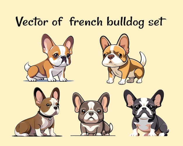 Vector de conjunto de bulldog francés