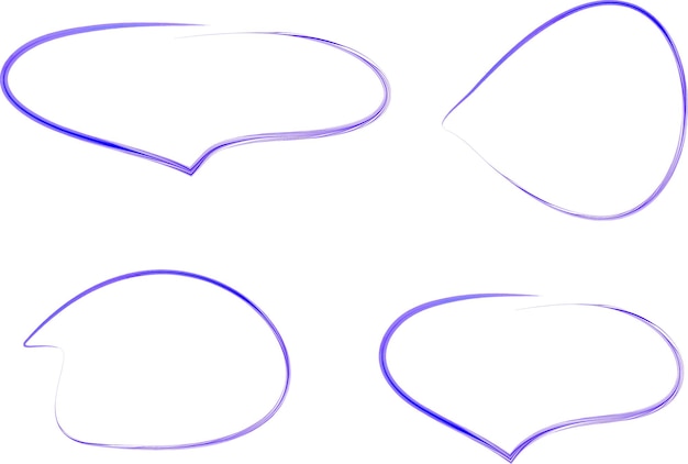 Vector de conjunto de burbujas de habla de arte de color azul