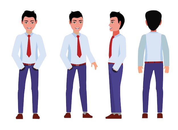 vector de conjunto de caracteres de dibujos animados de empresario