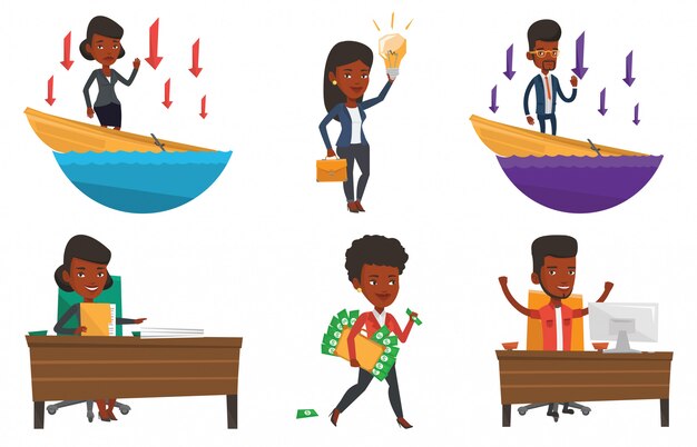 Vector conjunto de caracteres de negocios