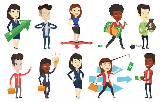 Vector conjunto de caracteres de negocios