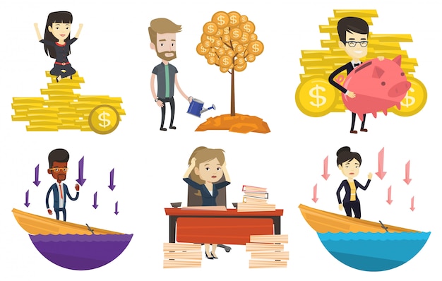 Vector conjunto de caracteres de negocios