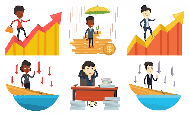 Vector conjunto de caracteres de negocios