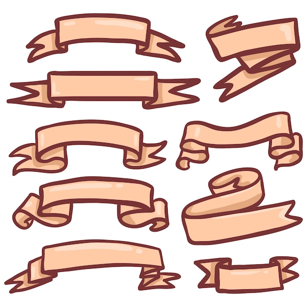 Vector conjunto de cintas de dibujos animados para su texto