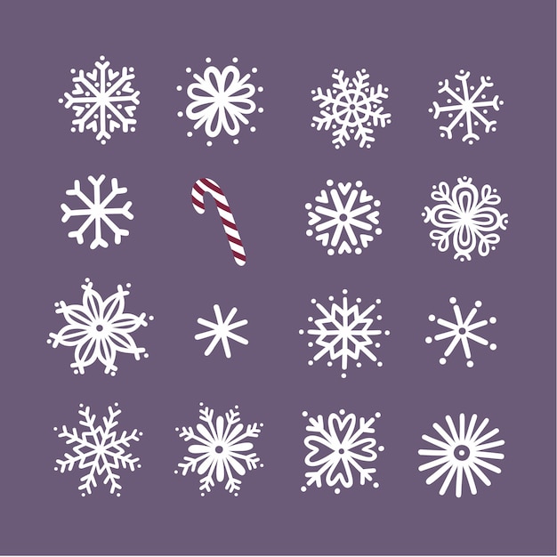 Vector conjunto de copos de nieve de navidad