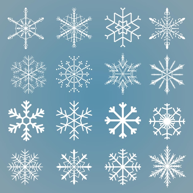 Vector conjunto de copos de nieve