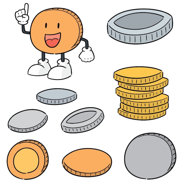 Vector conjunto de dibujos animados de dinero
