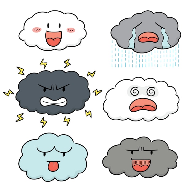 Vector conjunto de dibujos animados de nube