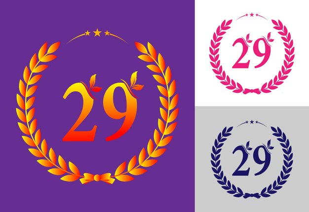 Vector conjunto de diseño de logotipo numérico