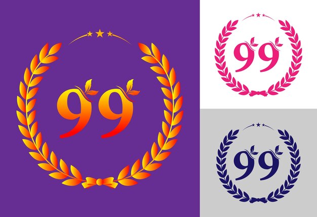 Vector conjunto de diseño de logotipo numérico