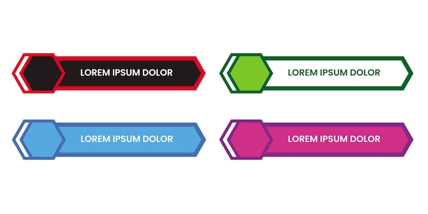 Vector de conjunto de diseño de tercera plantilla inferior para diseño de marco de texto de título
