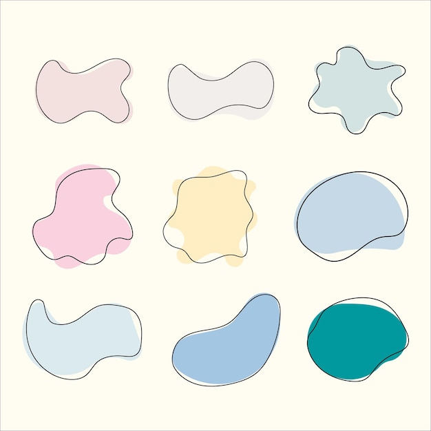 Vector un conjunto de elementos abstractos círculos multicolores