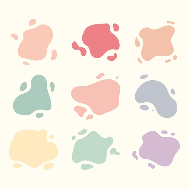Vector un conjunto de elementos abstractos círculos multicolores