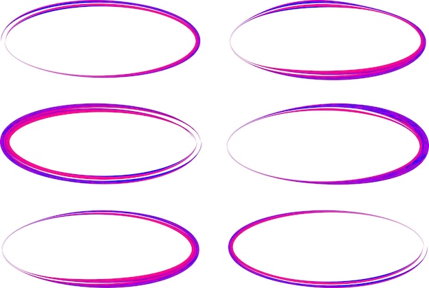 Vector de conjunto de elipse abstracto de color azul rosado