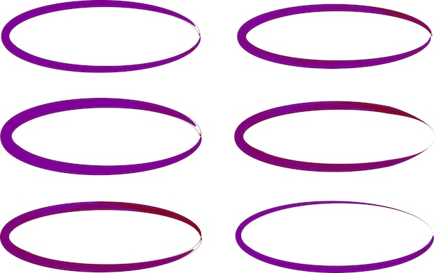 Vector de conjunto de elipse de acuarela abstracta púrpura