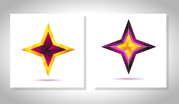 Vector conjunto de estrellas doradas metálicas realistas aisladas sobre fondo blanco. Icono de estrella trofeo 3D amarillo brillante de Navidad. Símbolo de liderazgo.