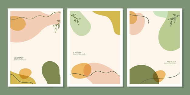 Vector conjunto de fondos creativos abstractos en estilo minimalista de moda