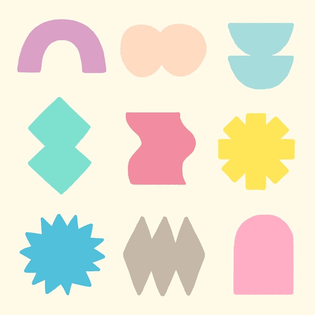 Vector de conjunto de formas geométricas de insignia pastel