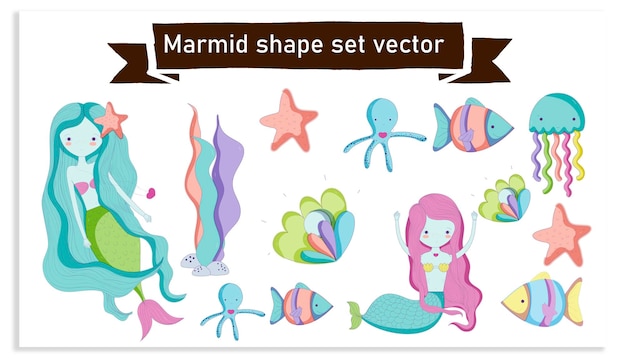 Vector de conjunto de formas de marmid