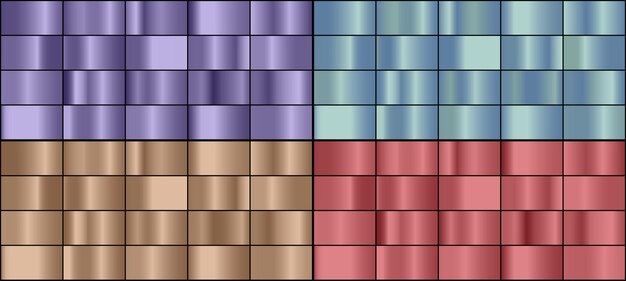 Vector conjunto de gradientes metálicos coloridos