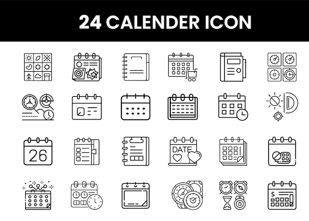 Vector de conjunto de iconos de calendario