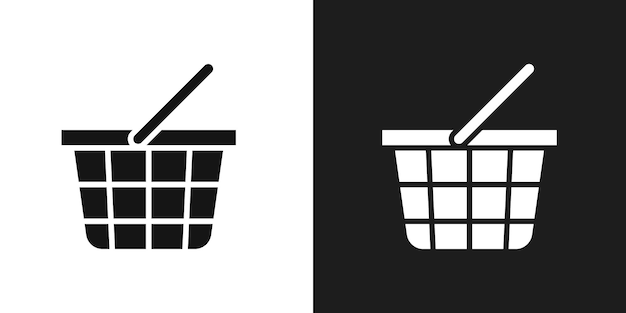 Vector de conjunto de iconos de la canasta de compras