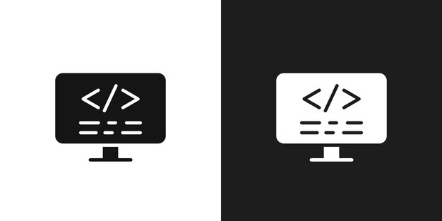 Vector de conjunto de íconos de código de visualización del logotipo