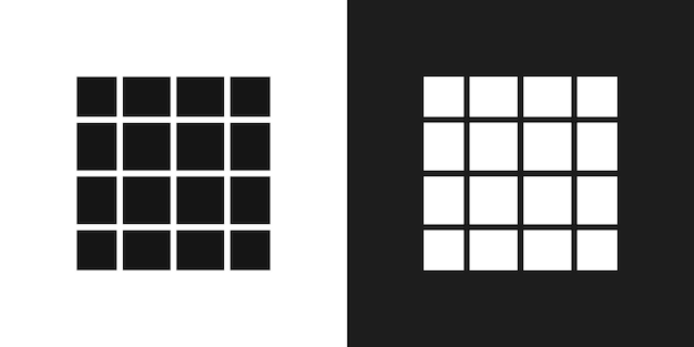 Vector de conjunto de iconos de cuadrícula