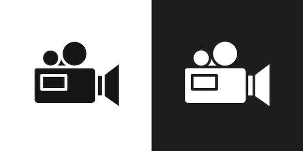Vector de conjunto de iconos de logotipo de la cámara de video