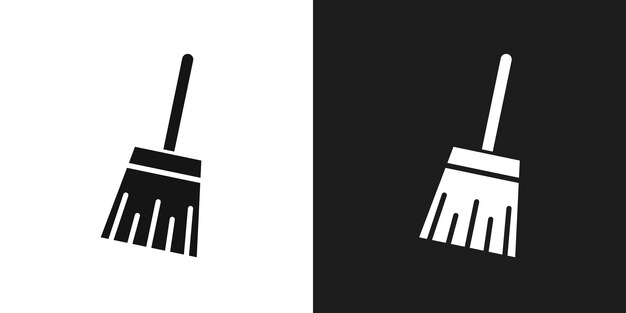 Vector del conjunto de iconos del logotipo de la escoba