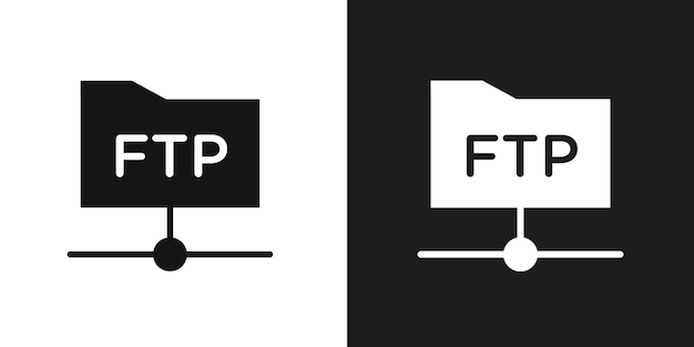 Vector de conjunto de iconos de logotipo FTP