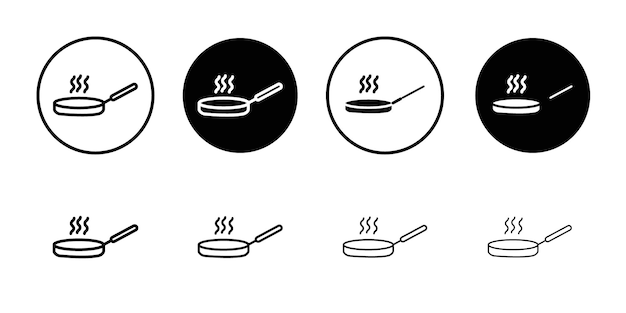 Vector del conjunto de iconos del logotipo de la sartén