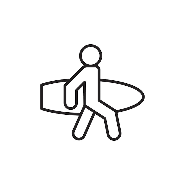 Vector del conjunto de iconos del logotipo del surfista