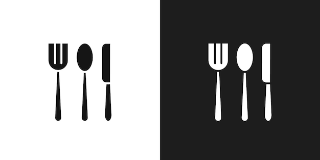 Vector del conjunto de iconos del logotipo de los utensilios