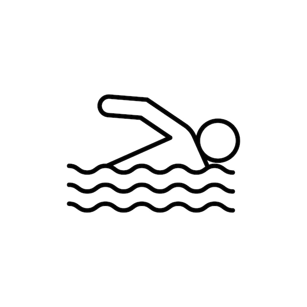 Vector del conjunto de iconos de natación del logotipo