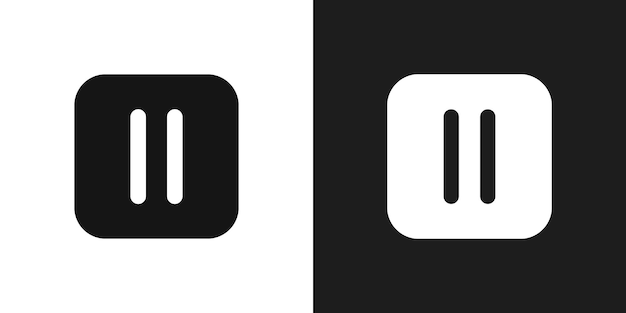 Vector de conjunto de iconos de pausa del logotipo