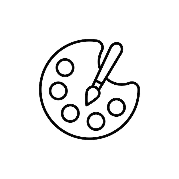 Vector de conjunto de iconos de pincel y paleta