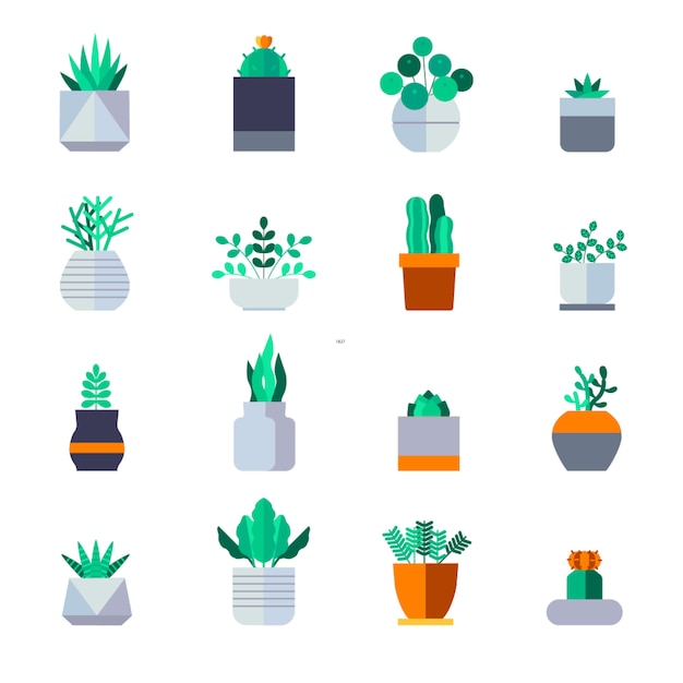 Vector conjunto de iconos de plantas