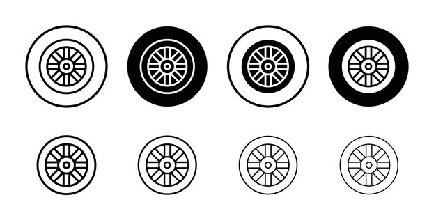 Vector de conjunto de iconos de ruedas de automóviles