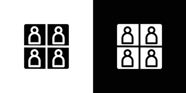 Vector de conjunto de iconos de segmentación de personas