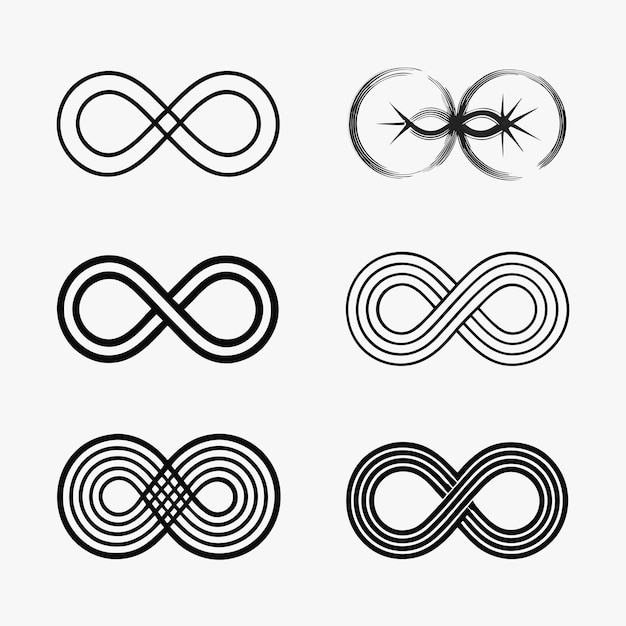 Vector de conjunto de íconos de símbolos infinitos