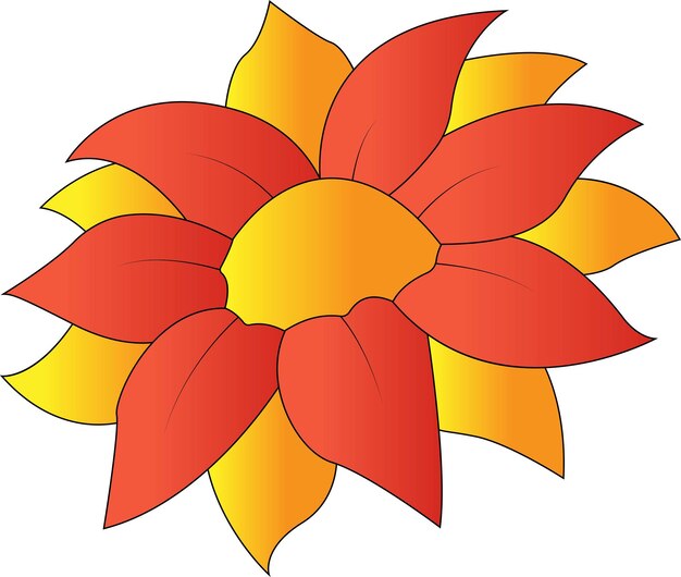 Vector de conjunto de ilustraciones de flores coloridas