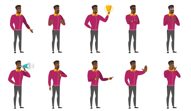 Vector conjunto de ilustraciones con gente de negocios.