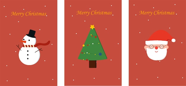 Vector conjunto de lindas tarjetas de Navidad orgánicas