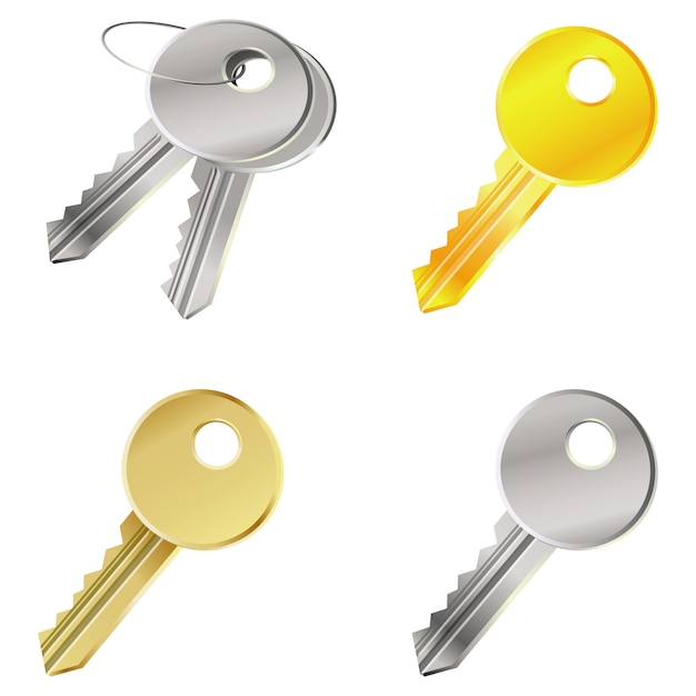 Vector conjunto con llaves - concepto de seguridad