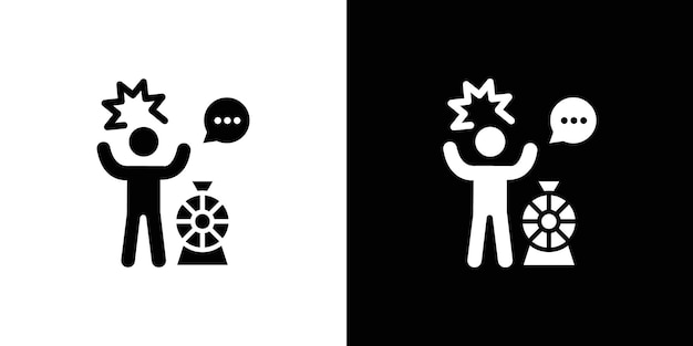 Vector de conjunto de logotipos de icono de suerte para hombres