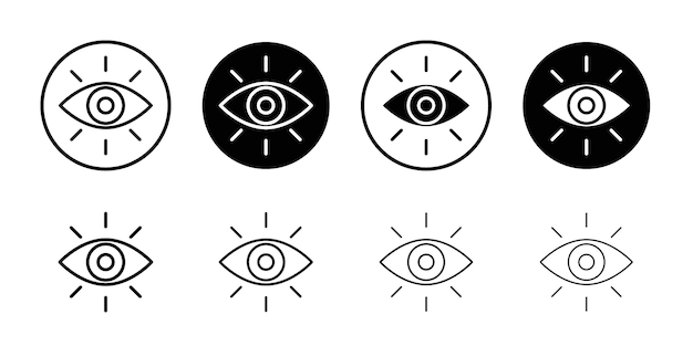 Vector de conjunto de logotipos de iconos visibles