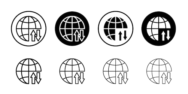 Vector de conjunto de logotipos de importación y exportación de íconos