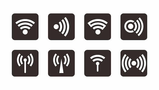 El vector del conjunto de logotipos WIFI aislado en fondo blanco Icono wifi simple Símbolo de acceso a Internet